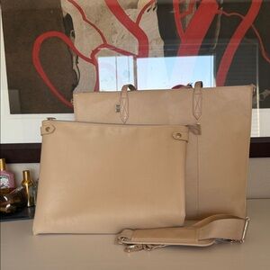 BEIS Cream Tote Bag Set - XL Work Tote